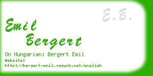 emil bergert business card
